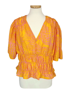 Rose & Olive orange and pink blouse